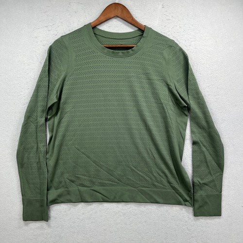 Lululemon Swiftly Tech Long Sleeve Women 10 Green Crew Neck Activewear Top
