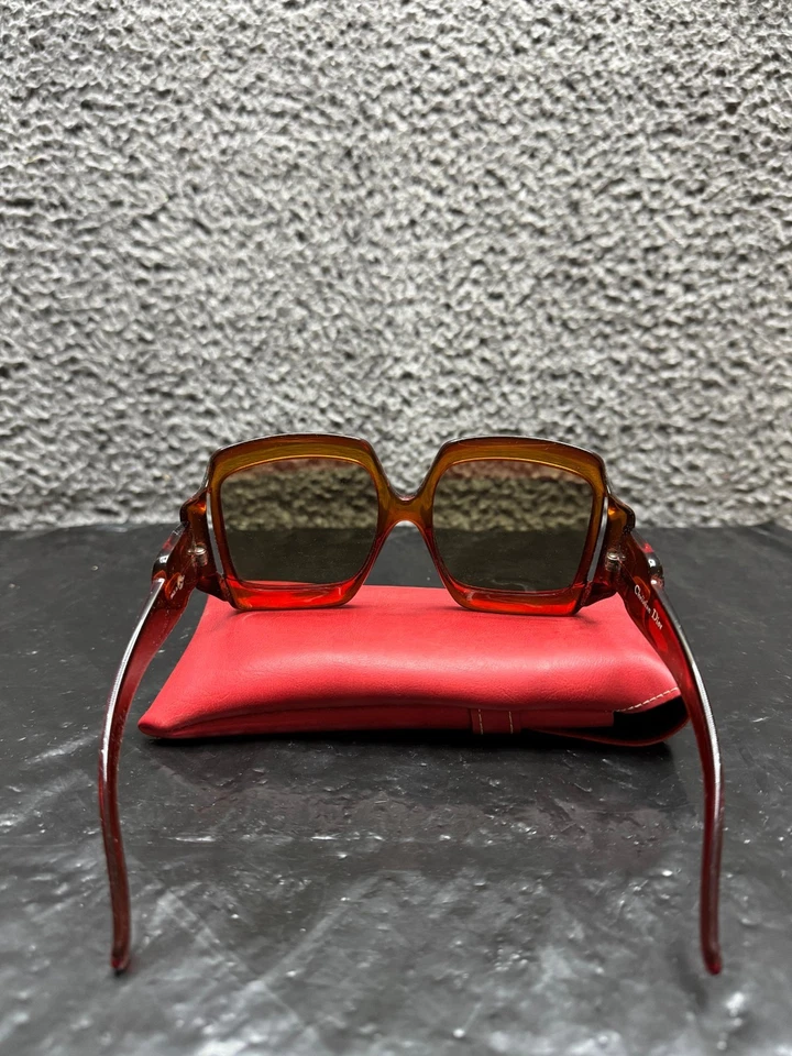 Gafas de sol vintage Christian Dior D07 años 70 cuadradas de gran tamaño naranja tostado para mujer Foto 2 de 4