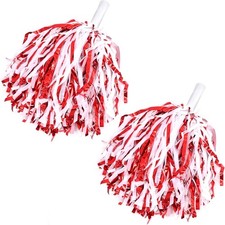 2 Pcs Cheerleading Pom Poms with Handle for Girl Team Spirit Sports Games Dan...