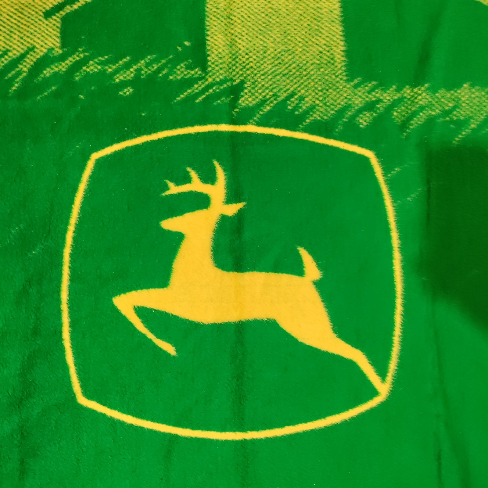 Vintage John Deere Aurora  49” x 59" Blanket USA Made Tractor Farm Deer