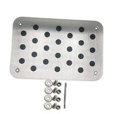 Car Truck Floor Mat Carpet Heel Pad Plate Rest Footrest Foot Pedal Silver