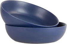 Wazee Matte 9"/48Oz Serving Bowl, Set of 2, Midnight Blue