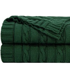 100 Pure Cotton Cable Knit Throw Blanket, Super Soft Warm 60x80 Knitted Thro...