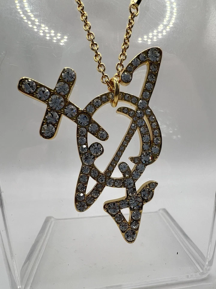 Vivienne Westwood Large Flat Orb Diamanté Orb Pendant Chain With Gift Packaging - Image 2 of 4