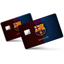 2 Pack FC Barcelona Credit Debit Card Sticker Vinyl Decal Skin Football Design