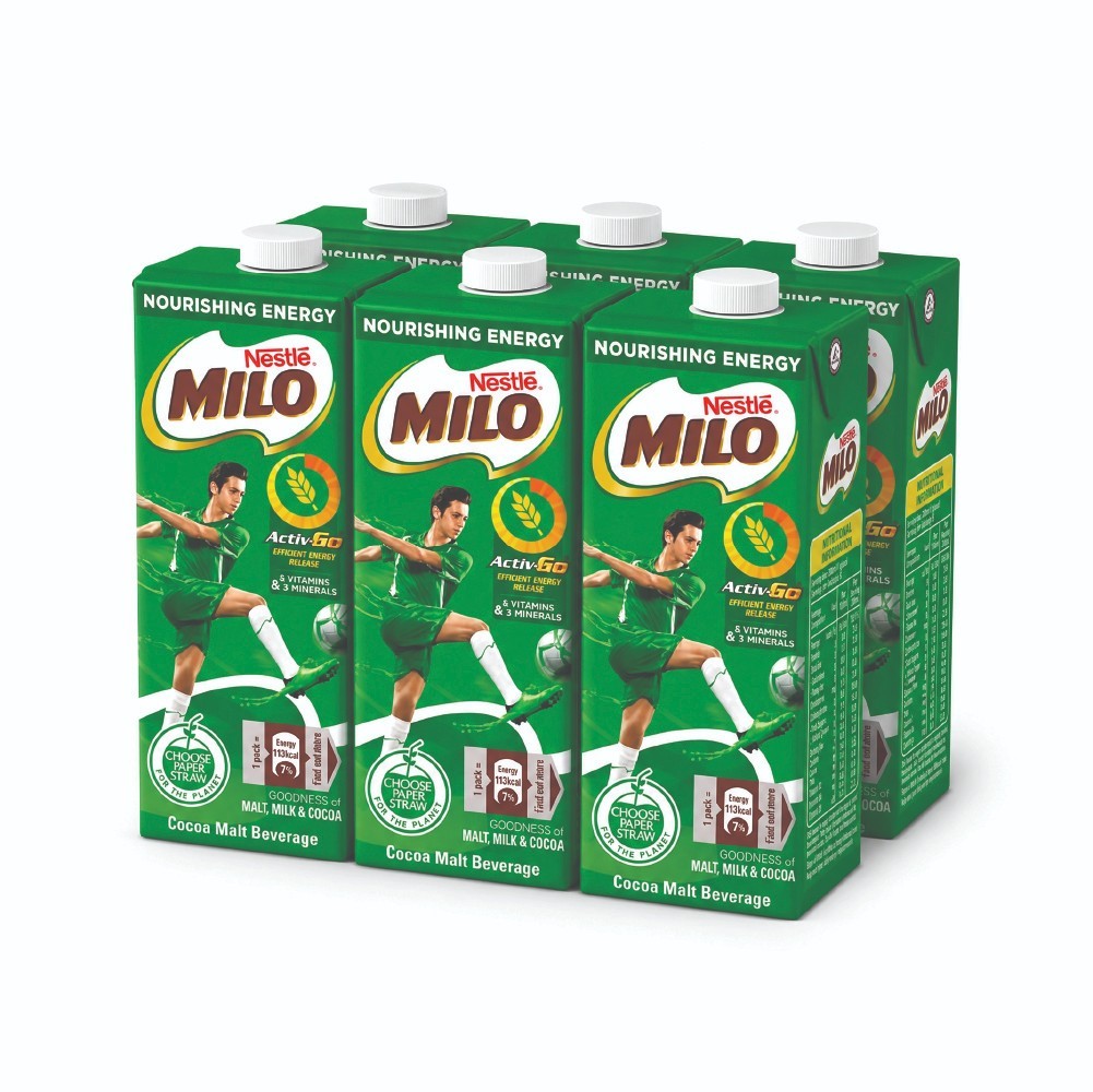 6 Pack Nestle Milo Ready To Drink Chocolate Malt Beverage 180ml Energy Drink