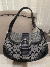 バッグ COACH Tweed Suede Ribbon Crystal Pouch Coach Suede Ribbon Tweed Pouch