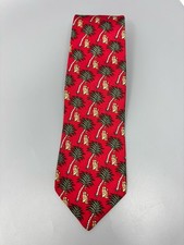 Vtg Brooks Brothers Tie Red Silk Monkey Under Banana Palm Tree USA Made Novelty