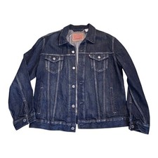 Levi's Original Trucker Jacket Mens Size L Blue Dark Wash Denim Type 3 72335