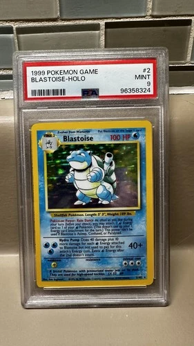 Pokemon Blastoise Holo Rare Base Set #2 PSA 9 Mint