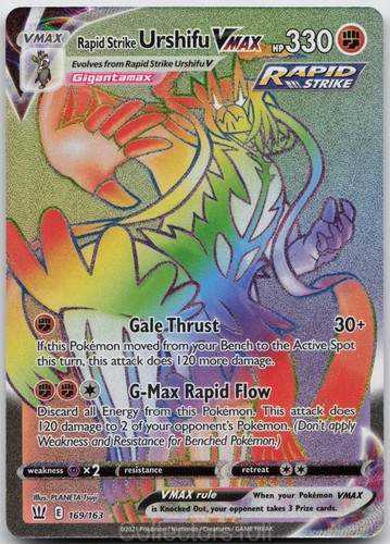 Rapid Strike Urshifu VMAX 169/163 Rainbow Rare Battle Styles Pokemon Holo NM