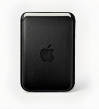For iPhone Leather Wallet Card Holder With MagSafe and LOGO Midnight Black