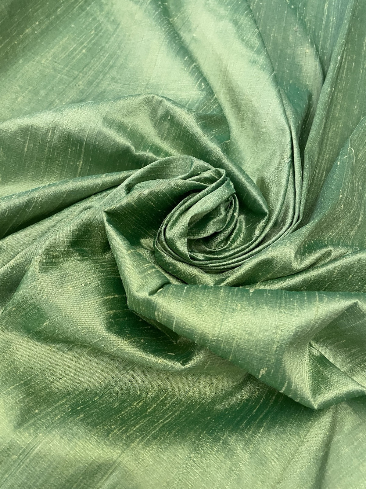 100% Silk Dupion Fabric Lime Green