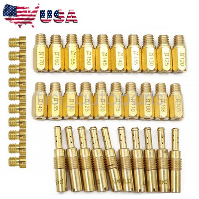 #ad For PWK Keihin Carbs 30Pc Carburetor Main Jets10Pc Slow Jets Pilot Jet Kit $7.19