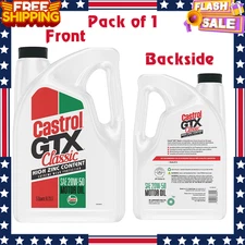 Castrol GTX Classic 20W-50 Conventional Motor Oil, 5 Quarts, High Performance