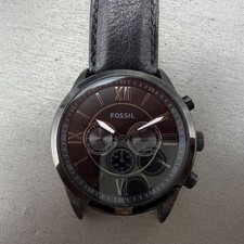 Reloj Cronógrafo Fossil Flynn Hombre 48mm Esfera Negra Tono Negro BQ1777 Batería Nueva