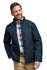 Herren Steppjacke mit Taschen, durchgehender Reißverschluss, leichter wetterfester Mantel,