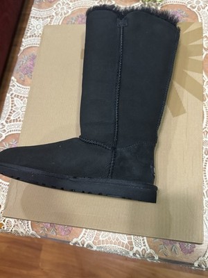 UGG Australia W Bailey Button Triplet Women's Black Knee High Boot Size 6