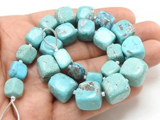 Natural Arizona Turquoise Nugget Beads Smooth Tumble 12" Strand Genuine Stone