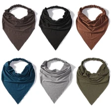 6 Pack Scarf Headband for Women - Elastic Large Boho Triangle Bandana Head Sc...
