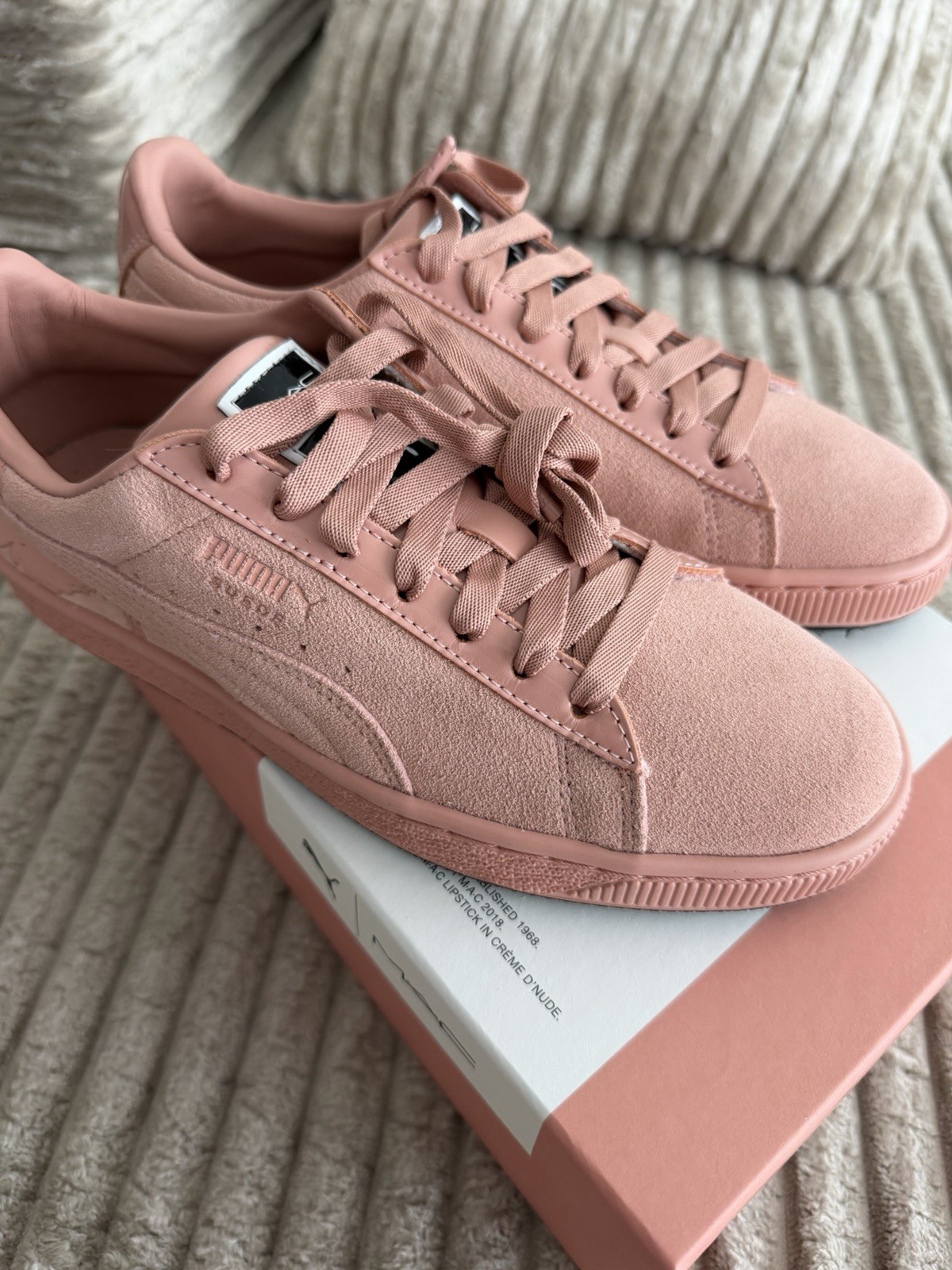 PUMA MAC x Suede Classic x MAC ONE Creme De Nude Pink Suede Lace-Up 366289-01
