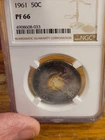 1961 Franklin Half Dollar NGC Proof 66 Target toned.