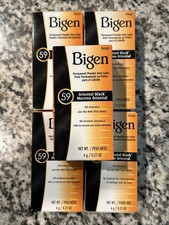 5 Pack Bigen Permanent Hair Color 59 - Oriental Black - 0.21 oz Each