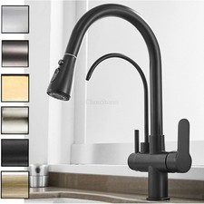 Kitchen Sink Faucet 3 Way Pull Out Spray with Filtered Drinking Water Spout Tap