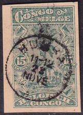 BELGIAN CONGO  POSTMARK / CANCEL  BUMBA    1928  on PS  cutout