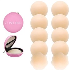 QUXIANG Silicone Nipple Covers  Reusable Adhesive Pasties  5 Pairs