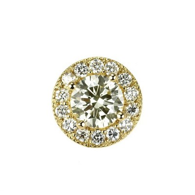 Brand New K18YG Diamond Pendant Top 0.724ct VLY SI1 G D0.23CT [ESCOLE] free ship