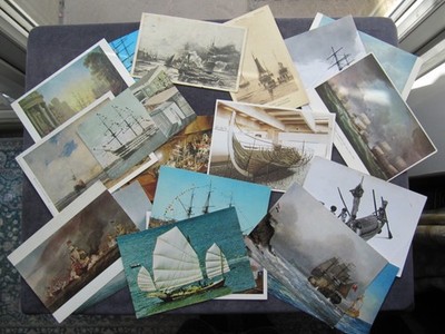 20 POSTKARTEN ALTMODISCHE SCHIFFE, H.M.S. VICTORY, CUTTY SARK, H.M.S. AGINCOURT