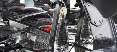 ACC Hinge Dress-up Kit Carbon Fiber inserts fits 2020-21 Corvette C8-6pc Brushed
