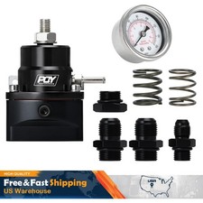 Fuel Pressure Regulator An8 Feed An6 Return Line 0-160psi Gauge Dark Black
