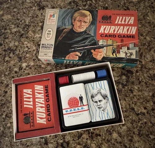 1966 Vintage MB The Man From U.N.C.L.E ILLYA KURYAKIN Card Game w/Box