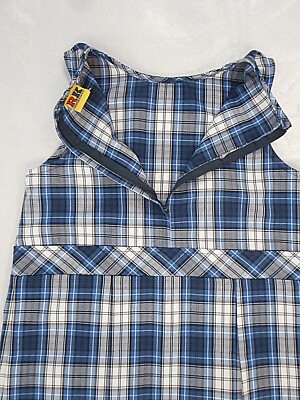 blue plaid uniform dress Tracy Studio COBALT BLUE LONG SLEEVE TRAPEZOID NECKLINE BODYCON FULL DRESS