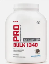 GNC Pro Performance Bulk 1340 - Cookies and Cream, 7.14lb Sealed New