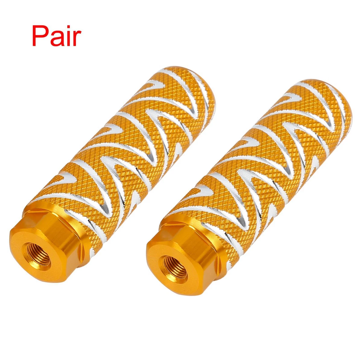 Pair Aluminum Alloy Wave Stripes Bike Foot Pegs Fit 3 8 Inch