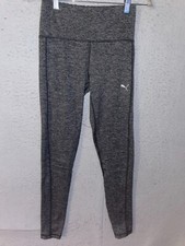PUMA Leggings Women’s Size S Gray Logo Gym Yoga Workout Ribbed