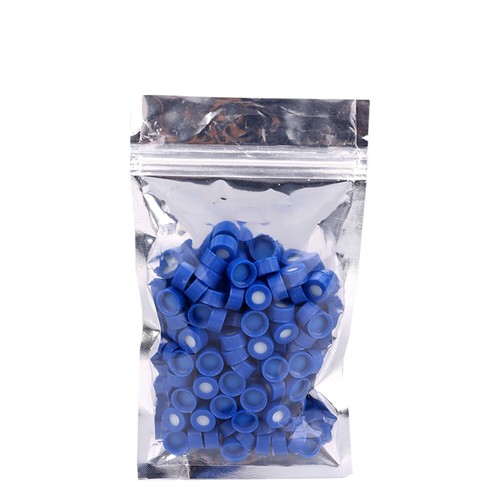 50000 pezzi tappo a vite 9 mm blu PTFE e bianco silicone pre-slit per fiale campione 9-425 - Foto 9 di 25