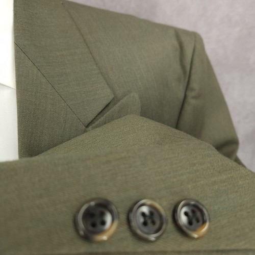 Cellini 2 Piece Suit Mens 42 R Green Peaked Double Breasted 30x32 Pants Pleated - Picture 5 of 20