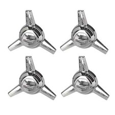 1968-1979 Vw Beetle Chrome Wheel Center Knock-offs 3 Spoke Spinners Set Of 4