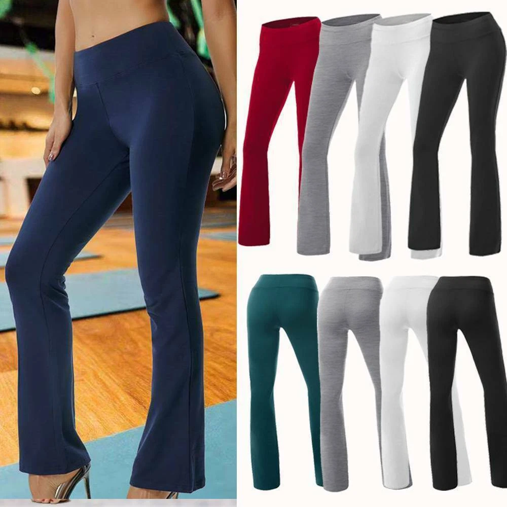 Women Boot-Cut Yoga Pants Lounge High Waist Workout Stretch Legging  Trousers US