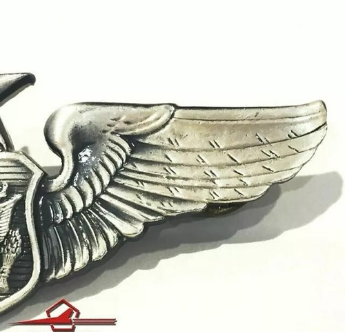 WINGS BADGE 3" SENIOR OFFICER AIRCREW U.S.A.F. VINTAGE METAL ALLOY KREW G-I - Picture 4 of 8