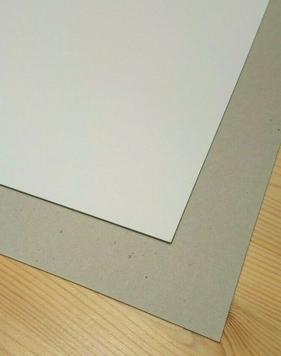 A4 White lined Greyboard 2mm THICK Craft Display Card Cardboard / *PACK OF 8* - 第 1/4 張圖片