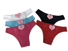 New Lot 5 Women Floral Medium Waist Cotton Bikini Underwear  7039