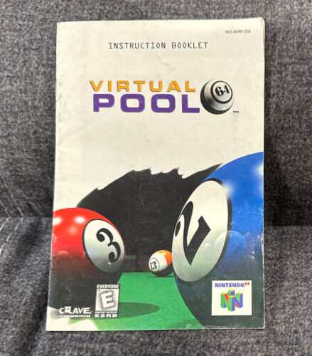Virtual Pool 64 Nintendo 64 N64 Instruction Manual Booklet! ~ Authentic! ~ LQQK - Picture 1 of 2