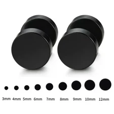 Flat Back Surgical Stainless Steel Stud Earrings for Women Men Piercing Jewelry