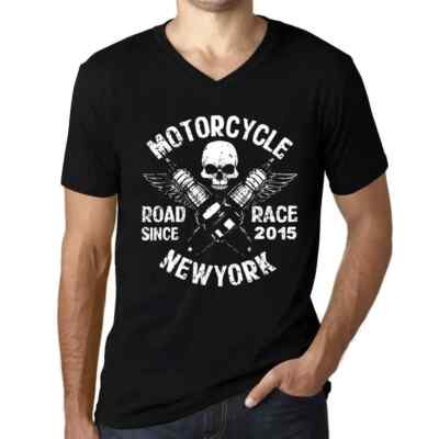 ULTRABASIC Herren T-Shirt V-Ausschnitt Motorrad Straßenrennen seit 2015