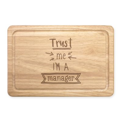 Trust Me I'm A Manager rechteckiges Schneidebrett aus Holz Boss bester Favorit